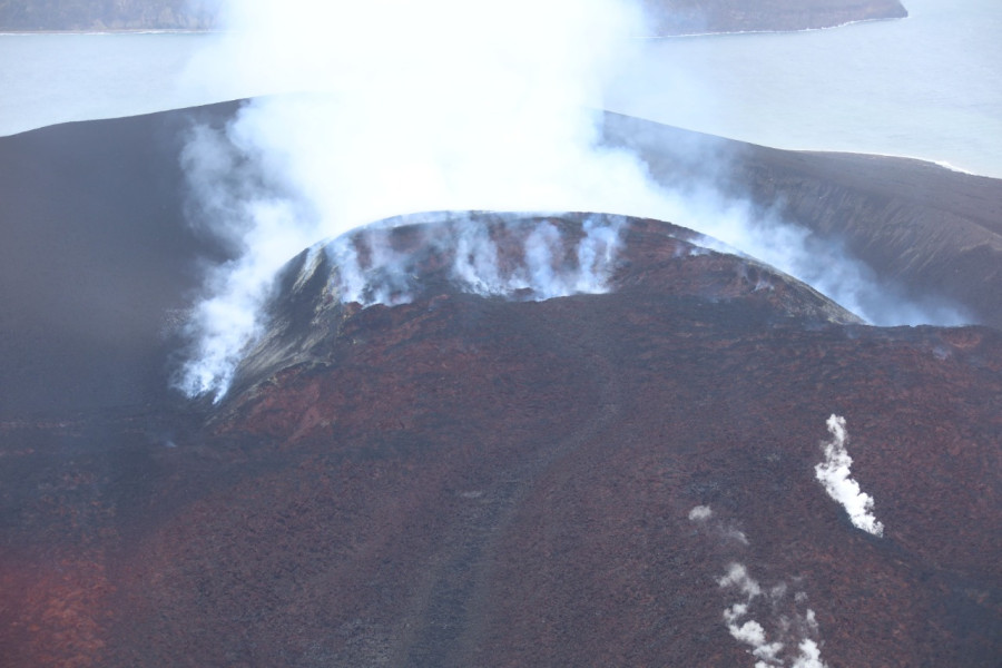 Hasil pantauan visual Gunung Anak Krakatau, Kabupaten Lampung Selatan, Provinsi Lampung pada Kamis (29/4).