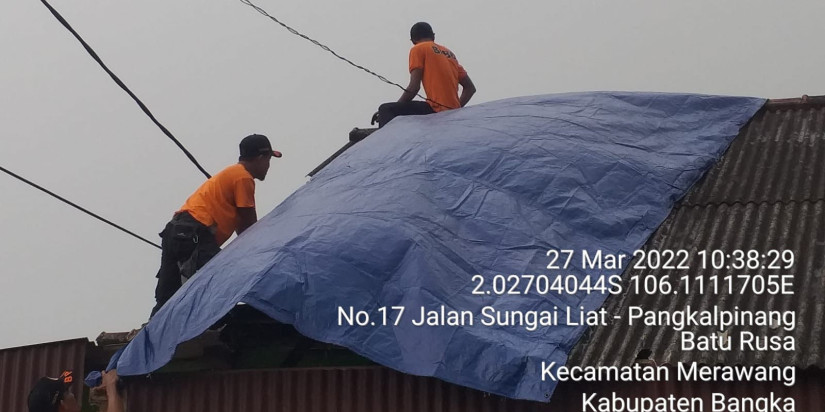 Angin Kencang Terjang 115 Rumah Warga Kabupaten Bangka