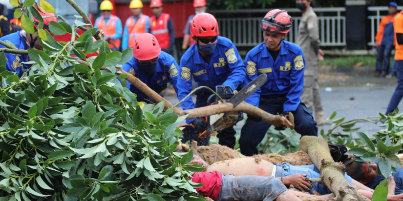 Peringatan Bulan PRB 2022, Simulasikan Penanganan Longsor