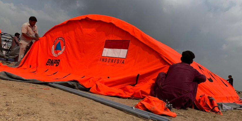 BNPB Dirikan Tenda di Pos Pengungsian Pakistan