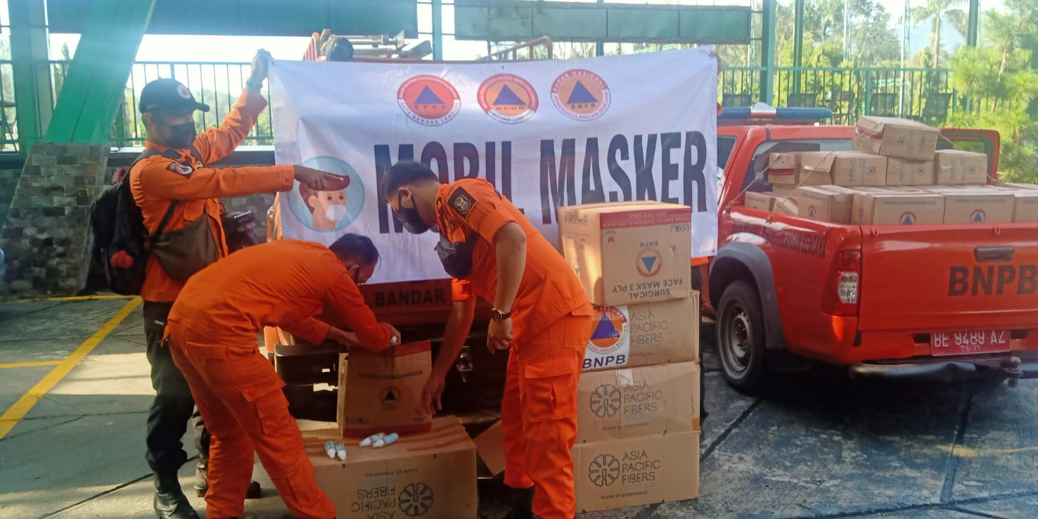 Penguatan Kembali Protokol  Kesehatan, BNPB Luncurkan Mobil Masker Untuk Masyarakat Lampung