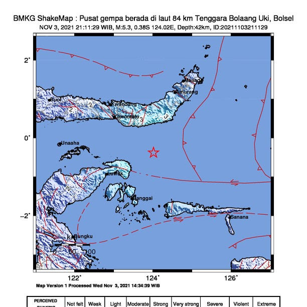 Guncangan Kuat Gempa M5,3 Dirasakan Warga Bolaang Mongondow Selaatan