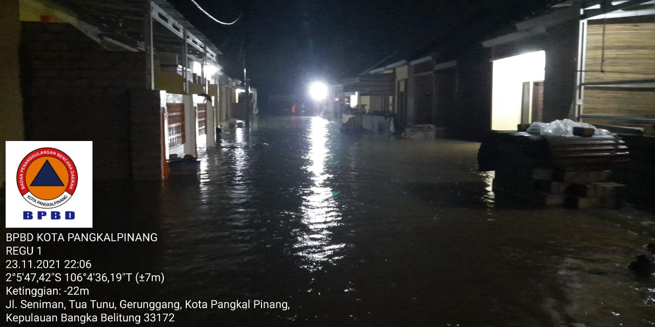 Banjir Kota Pangkal Pinang Belum Surut, Sebanyak 72 Rumah Warga Terendam